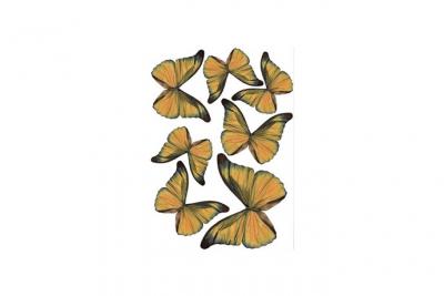 PLAGE D&eacute;coration adh&eacute;sive 7 Papillons 3D Or