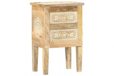 Table De Chevet Peinte &Agrave; La Main 40x30x60 Cm Bois De Manguier Vidaxl