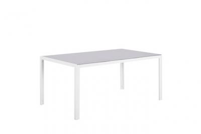 BELIANI Table de jardin en aluminium et verre grise 160 x 90 cm catania 153453