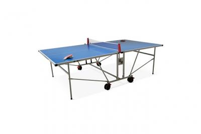 SWEEEK Table de ping pong ext&eacute;rieure bleue avec 2 raquettes et 3 balles
