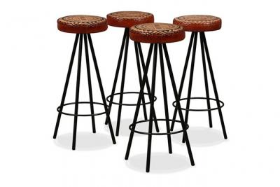Vidaxl tabourets de bar 4 pcs cuir v&eacute;ritable 245448
