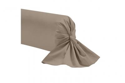 TERRE DE NUIT Taie de traversin biscuit 100% coton 180 cm - Marron