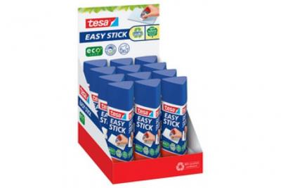 TESA  ecoLogo Easy b&acirc;ton de colle, 25 g, pr&eacute;sentoir 