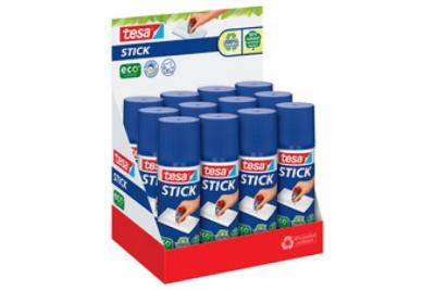 TESA  ecoLogo B&acirc;ton de colle, 40 g, pr&eacute;sentoir comptoir 