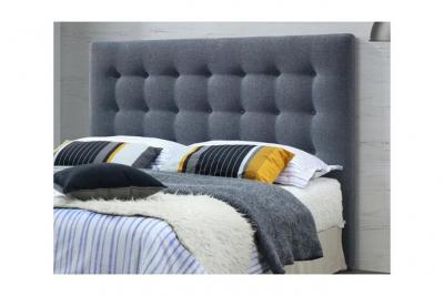 VENTE UNIQUE Vente-unique T&ecirc;te de lit capitonn&eacute;e FRANCESCO - 160 cm - Tissu - Gris