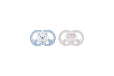 TIGEX  2 Sucettes Soft Touch Silicone Taille 18m+ Ourson Chat