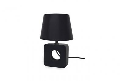 TOSEL KEBO - Lampe de chevet carr&eacute; bois noir