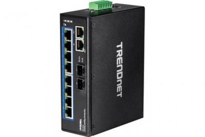 TRENDNET  10-port hardened industrial gigabit din-rail switch noir