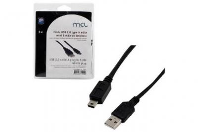 MCL SAMAR Connectique PC  C&acirc;ble USB-A 2.0/Mini USB-B m&acirc;le/m&acirc;le - 2m - Noir#