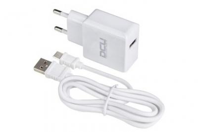 DCU TECNOLOGIC  Charger Usb 5v 2.4a + Cable Type C 1m Blanc