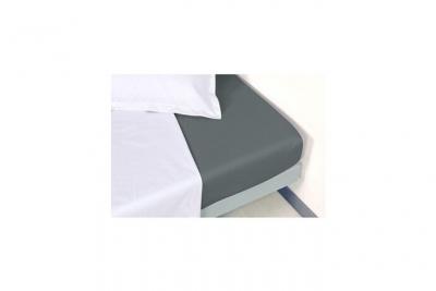 LABELISSIM Drap housse percale M&eacute;line 2  - Gris Ardoise - 140 x 190 cm