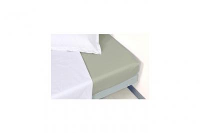 LABELISSIM Drap housse percale M&eacute;line 2  - Gris Cendre - 90 x 190 cm