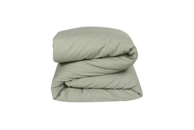 VENT DU SUD Housse de couette percale M&eacute;line 2 LABELISSIM - Gris Cendre - 240 x 220 cm