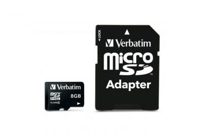 VERBATIM  - Carte m&eacute;moire flash (adaptateur SD inclus(e)) - 8 Go - Class 4 - micro SDHC