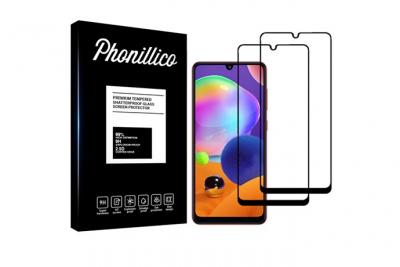 PHONILLICO Verre Trempe pour Samsung Galaxy A31 [Pack 2] Film Transparent Bord Noir Vitre Protection Ecran 