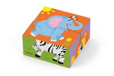 GENERIQUE Viga Toys block puzzle animaux sauvages 4 pi&egrave;ces