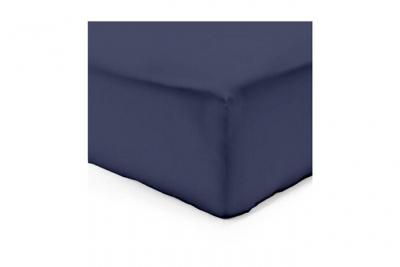 VISION  - Drap housse Marine - 160x200cm - 100% coton