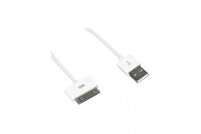 WE C ble USB Apple 30 pin blanc - 1m - compatible i4/4S