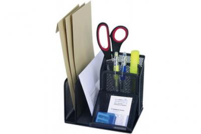 WEDO  Multipot Office, 4 compartiments, argent,fil m&eacute;tallique