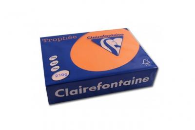 CLAIREFONTAINE Troph&eacute;e Ramette 250 Feuilles Papier 210g A4 210x297 mm Certifi&eacute; FSC orange vif