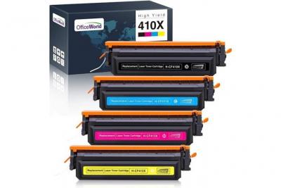 OFFICEWORLD 4 Cartouches de Toner Compatible HP 410X pour Imrimante HP Color Laser Jet Pro M477fdn M452nw M377dw M477fdw M452dn M377dw M477fnw M452dw M477fdn 