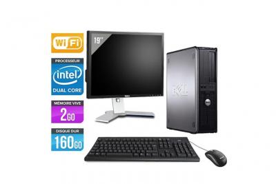 DELL Ordinateur  Optiplex 760 Desktop + Ecran 19'' - Gris - Intel Core Duo E5200 / 2.5 GHz - RAM 2 Go - HDD 160 Go - DVD - Gigabit Ethernet - Wifi - Windows Vista Professionnel 
