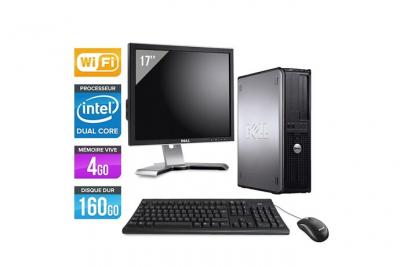 DELL Ordinateur  Optiplex 760 Desktop + Ecran 17'' - Gris - Intel Core Duo E5200 / 2.5 GHz - RAM 4 Go - HDD 160 Go - DVD - Gigabit Ethernet - Wifi - Windows Vista Professionnel 