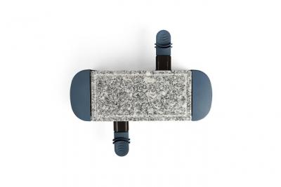 LIVOO Appareil &agrave; raclette bleu fonc&eacute; 2 personnes + 2 caquelons - 350W - plateau amovible en granite