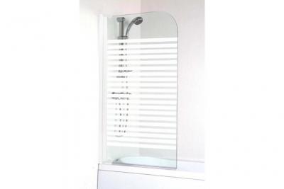 Pare-Baignoire Volet Simple S&eacute;rigraphi&eacute; Petites Bande, 4mm