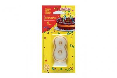 WDK  Partner - COU608 - D&eacute;coration de g&acirc;teau - Bougie Chiffre 8