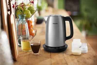 PHILIPS Bouilloire &Eacute;lectrique De 1,7l Avec Fonction Maintien Au Chaud 2200w Gris Noir