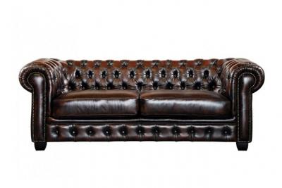 VENTE UNIQUE.COM Canap&eacute; chesterfield 3 places BRENTON 100% cuir de
