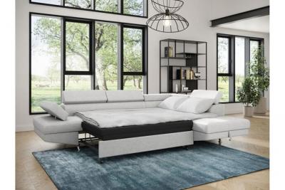 LOUNGITUDE Canap&eacute; d'angle droit convertible 4 &agrave; 5 places CHICAGO