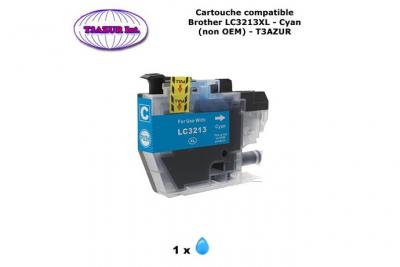 T3AZUR 2 Cartouches compatible Brother LC3213XL pour Brother DCP J772DW, J774DW, MFC J890DW, J895DW Cyan imprimante -  