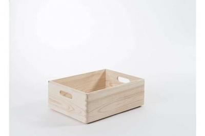 COMPACTOR  Bo&icirc;te de rangement Bois Naturel 40 x 30 x H.14 cm