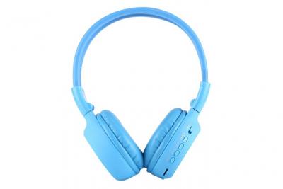 YONIS Casque Audio Sans Fil St&eacute;r&eacute;o Ecran LCD Lecteur Voyant Lumineux Radio Fm Bleu