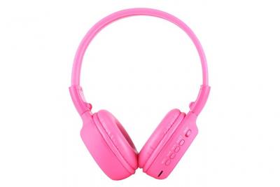 YONIS Casque Audio Sans Fil St&eacute;r&eacute;o &Eacute;cran LCD Lecteur Voyant Lumineux Radio Fm Rose -  