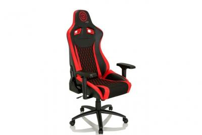 HJH OFFICE Chaise de Gaming / Chaise de bureau GAMEBREAKER SX 04 Tissu / Similicuir noir / rouge