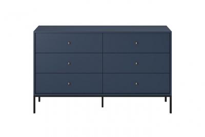 Vente-unique Commode 6 tiroirs - Bleu - BOGDAN