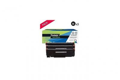 TONER SERVICES Compatible Canon 713 Pack 3 Toners Noir CB436A (36A)