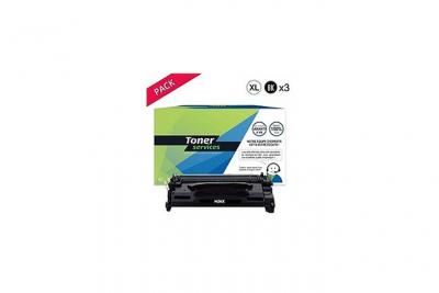 TONER SERVICES Compatible HP 26X Pack 3 Toners Noir CF226X (HT26XR)