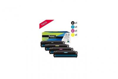 TONER SERVICES Compatible HP 304A et Canon 718 Pack 4 toners Noir cyan magenta jaune