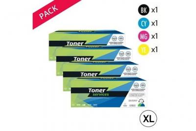 TONER SERVICES Compatible Oki C332 Pack 4 toners Noir, cyan, magenta et jaune XL