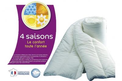 BLEU CALIN Bleu C&acirc;lin Couette 4 Saisons 3 couettes en 1 Blanc 200 x 200 cm KTD