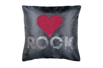 Housse De Coussin ""strass"" 40x40cm Love Rock