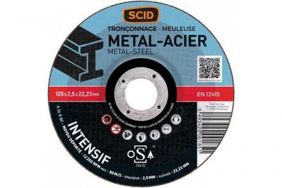 SCID Disques &agrave; tron&ccedil;onner  - M&eacute;taux - Diam&egrave;tre 125 mm - Al&eacute;sage 22,2 mm