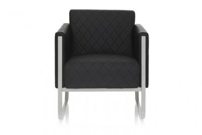 HJH OFFICE Divan lounge ARUBA cadre argentin similicuir 1 place noir 