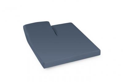 LINNEA Drap housse relaxation uni 2x80x200 cm coton alto bleu jean tr t&ecirc;te relevable