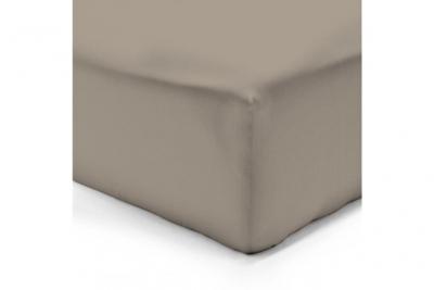 VISION  - Drap housse Taupe - 180x200cm - 100% coton