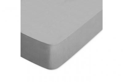 LINNEA Drap housse uni 100% coton alto Bonnet de 50 cm 100x200 cm - Gris Alu